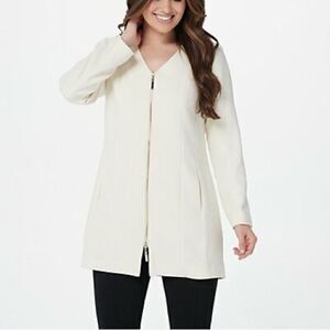 Linea by Louis Dell'Olio V-Neck Zip-Front Jacket